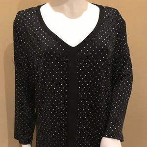 NYGARD Black and White Polka Dot Top XL